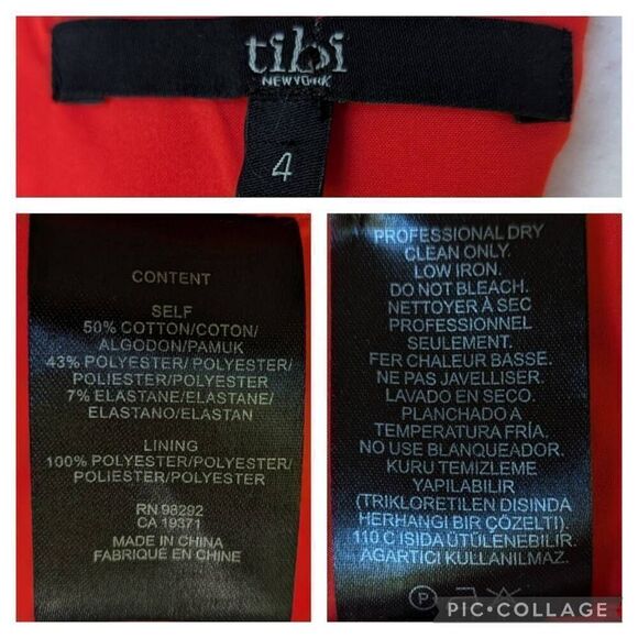 tibi Orange Reddish Peplum Mini Dress Two Zip Stretch Lined Size 4 City Cocktail - Picture 8 of 14